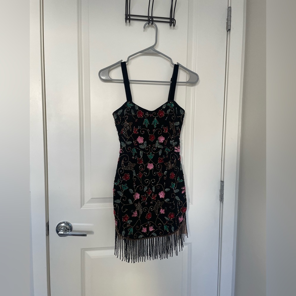 Hours Western Embellished Fringe Mini Dress